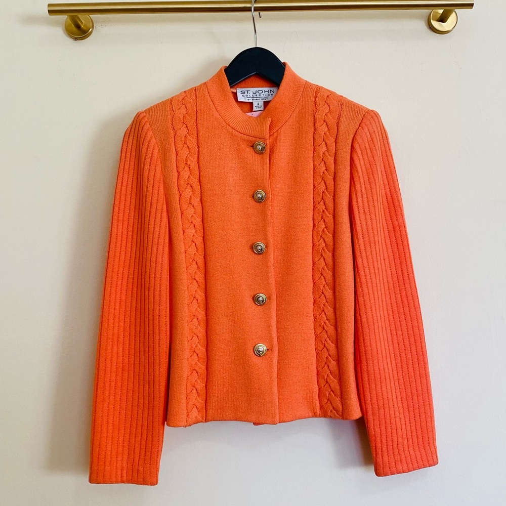 Vintage St. John Peach Sweater / Jacket